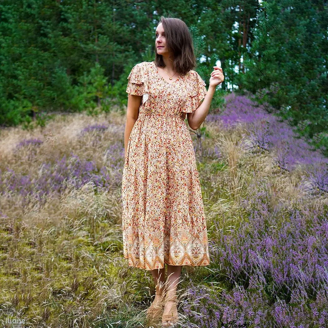 Boho Kleid mit dreistufigem Rockteil aus dem Schnittmuster Boho Kleid ‚My Boho Dress‘ – romantischer Look mit verspieltem Stil